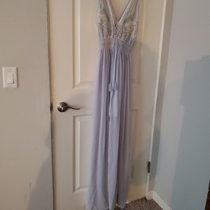 SoieBlue M Emroidered Maxi with Front Slit